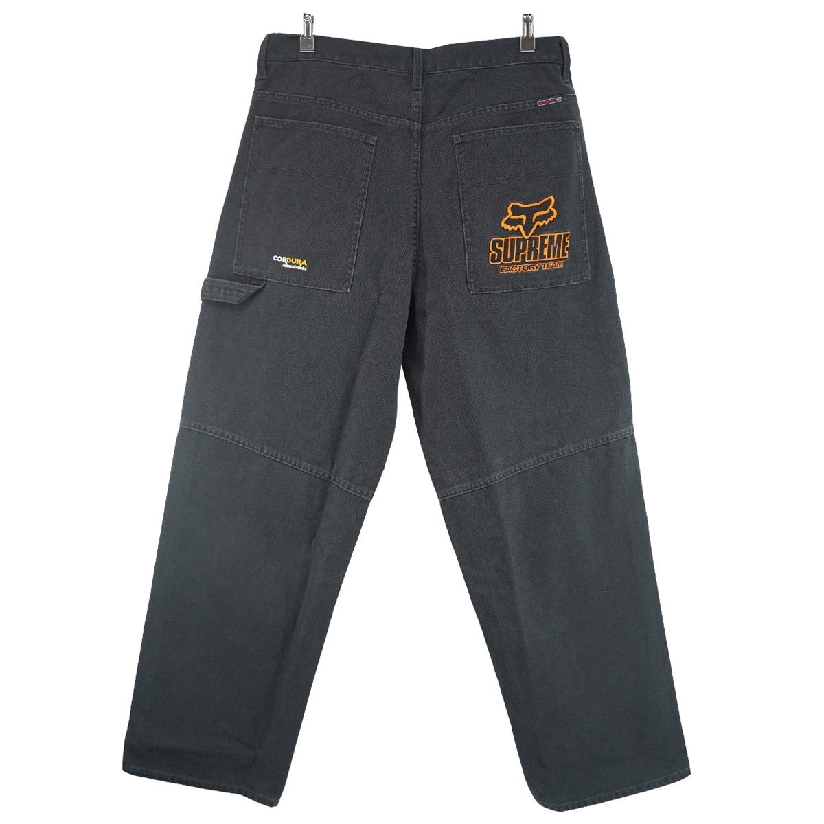 25AW Fox Racing Cordura Baggy Jean コラボ Cordura ダブルネーム ロゴ刺繍FOX刻印ボタン 5ポケット バギージーンズ ワイド デニム パンツ