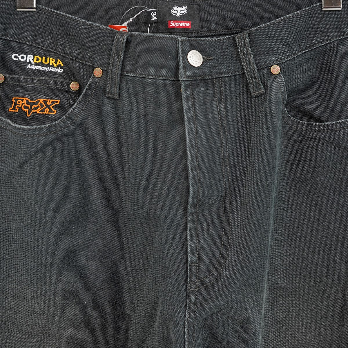 25AW Fox Racing Cordura Baggy Jean コラボ Cordura ダブルネーム ロゴ刺繍FOX刻印ボタン 5ポケット バギージーンズ ワイド デニム パンツ