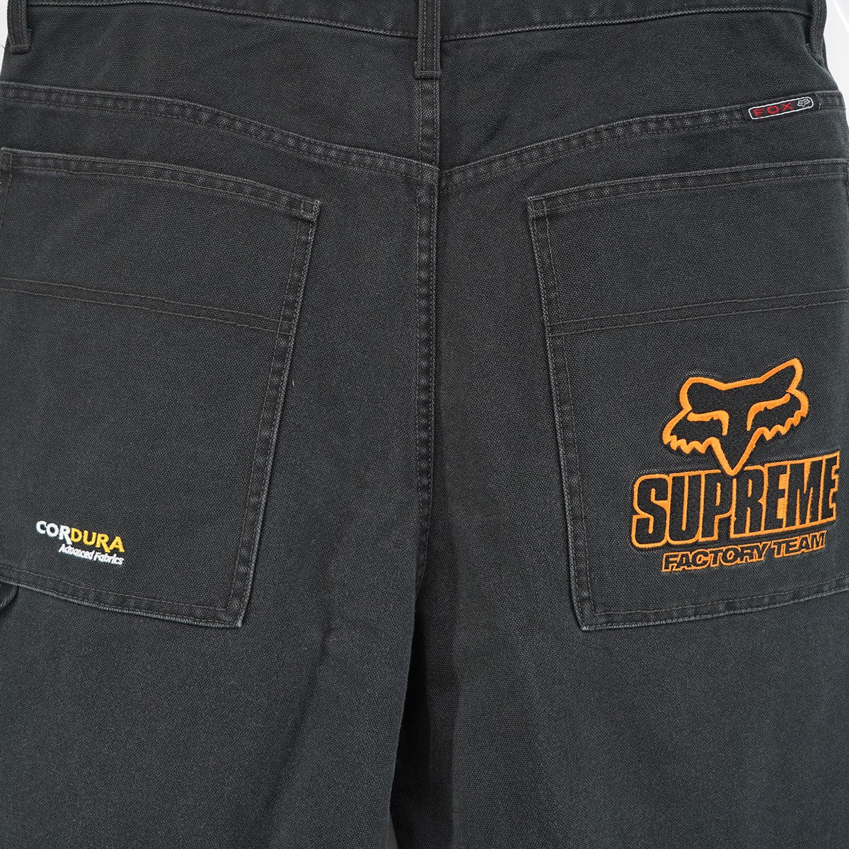 25AW Fox Racing Cordura Baggy Jean コラボ Cordura ダブルネーム ロゴ刺繍FOX刻印ボタン 5ポケット バギージーンズ ワイド デニム パンツ