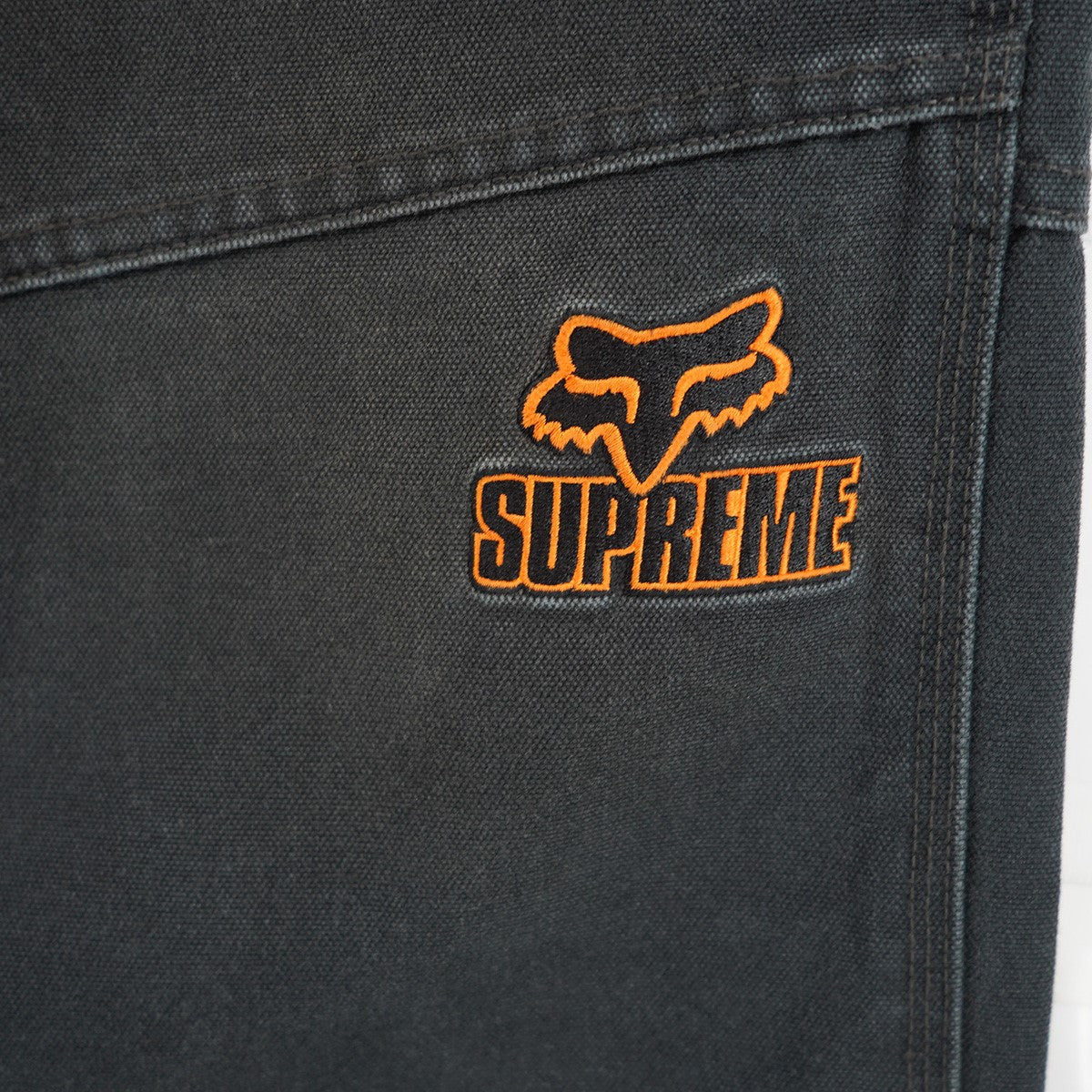 25AW Fox Racing Cordura Baggy Jean コラボ Cordura ダブルネーム ロゴ刺繍FOX刻印ボタン 5ポケット バギージーンズ ワイド デニム パンツ