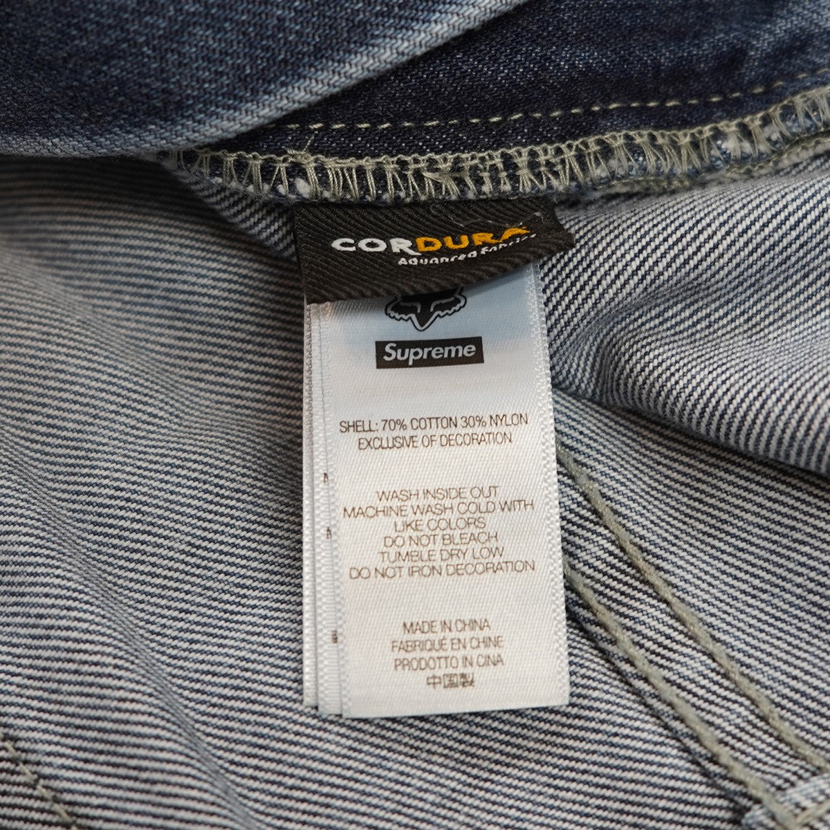 25AW Fox Racing Cordura Baggy Jean コラボ Cordura ダブルネーム ロゴ刺繍FOX刻印ボタン 5ポケット バギージーンズ ワイド デニム パンツ