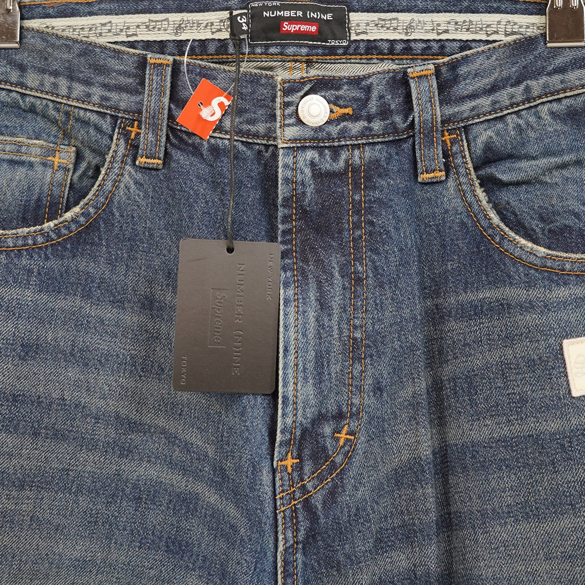 25AW Number (N)ine Patches Loose Fit Jean ヴィンテージ Vintage ダメージウォッシュ 加工ロゴ ワッペン ルーズフィット セルビッジ デニム