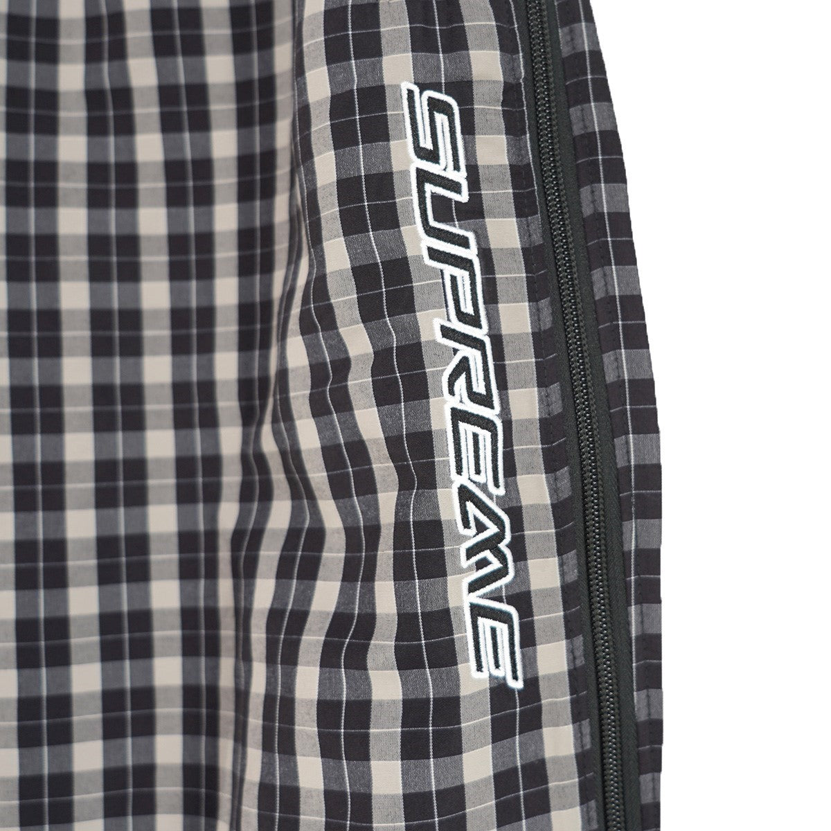 25AW Plaid Warm Up Pant サプレックス Supplexナイロンプレイド チェック サイド ジップ ロゴ刺繍 トラック ウォームアップ イージー パンツ
