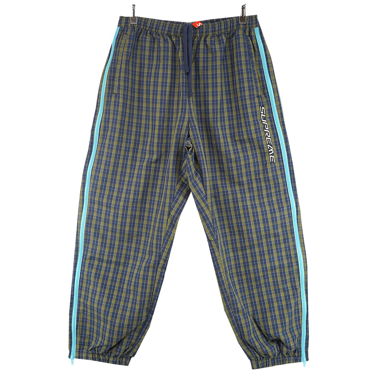 25AW Plaid Warm Up Pant サプレックス Supplexナイロンプレイド チェック サイド ジップ ロゴ刺繍 トラック ウォームアップ イージー パンツ