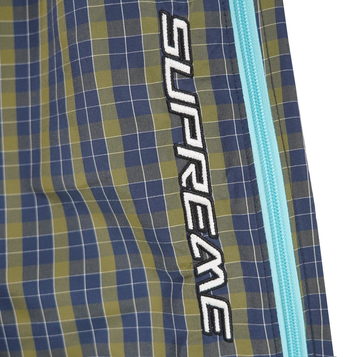 25AW Plaid Warm Up Pant サプレックス Supplexナイロンプレイド チェック サイド ジップ ロゴ刺繍 トラック ウォームアップ イージー パンツ