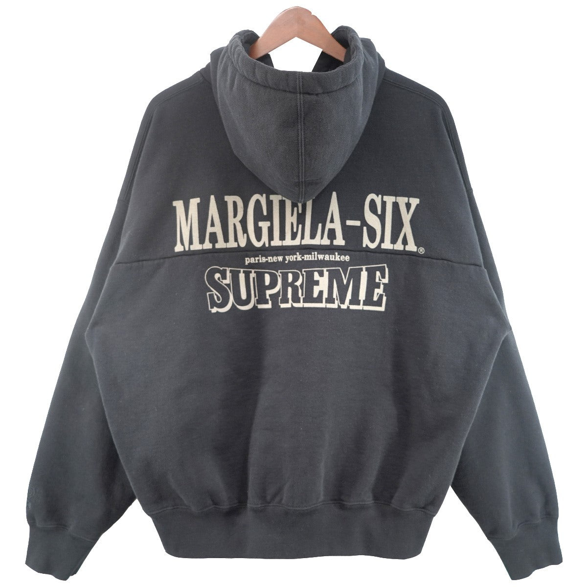 26SS MM6 Eagle Zip Up Hooded Sweatshirt コラボ イーグル 鷲ニューメリック ロゴ 刺繍 バック プリント ジップ アップ パーカー