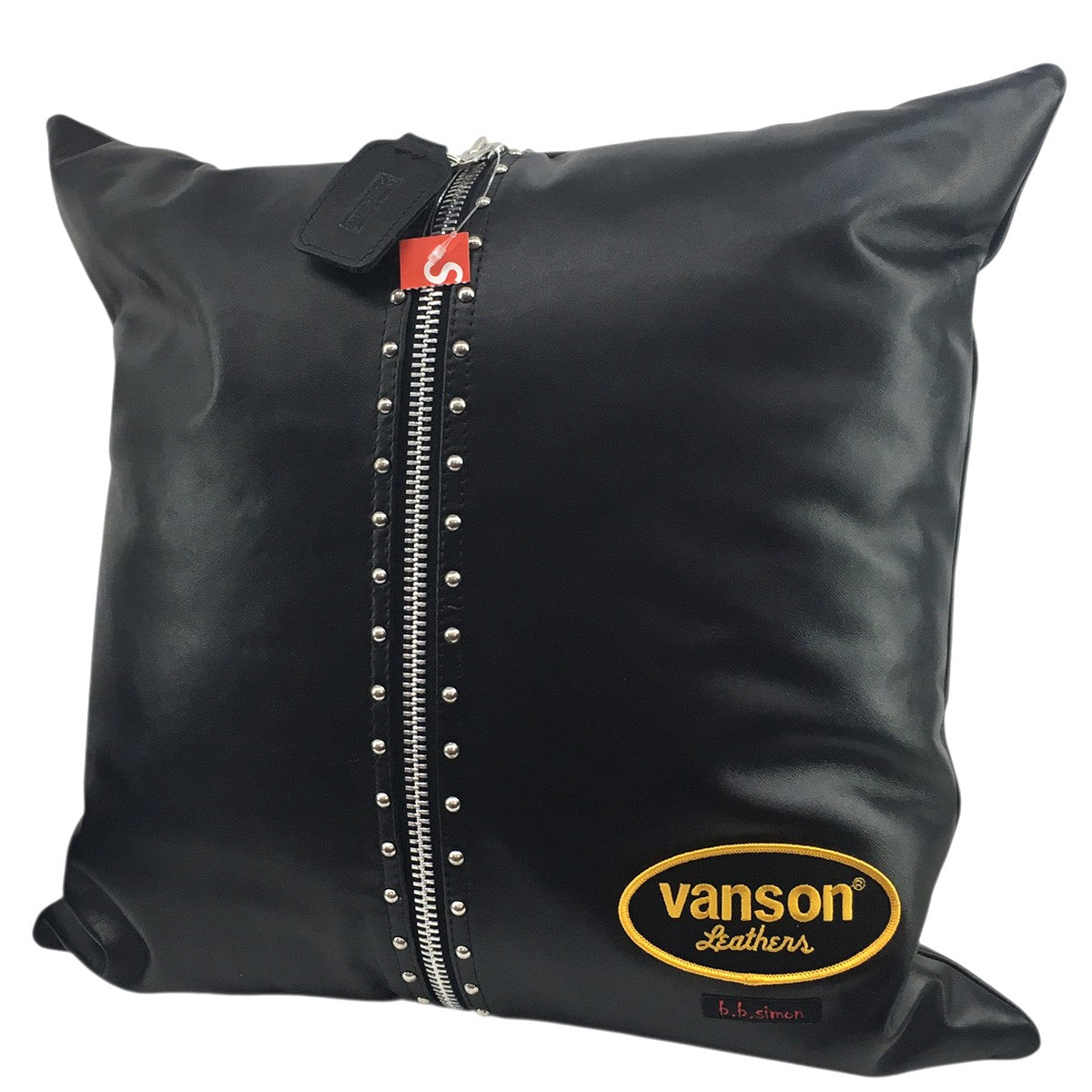 25AW B．B． Simon Vanson Leathers Pillowトリプルコラボ ロゴ スタッズ レザー ピロー クッション