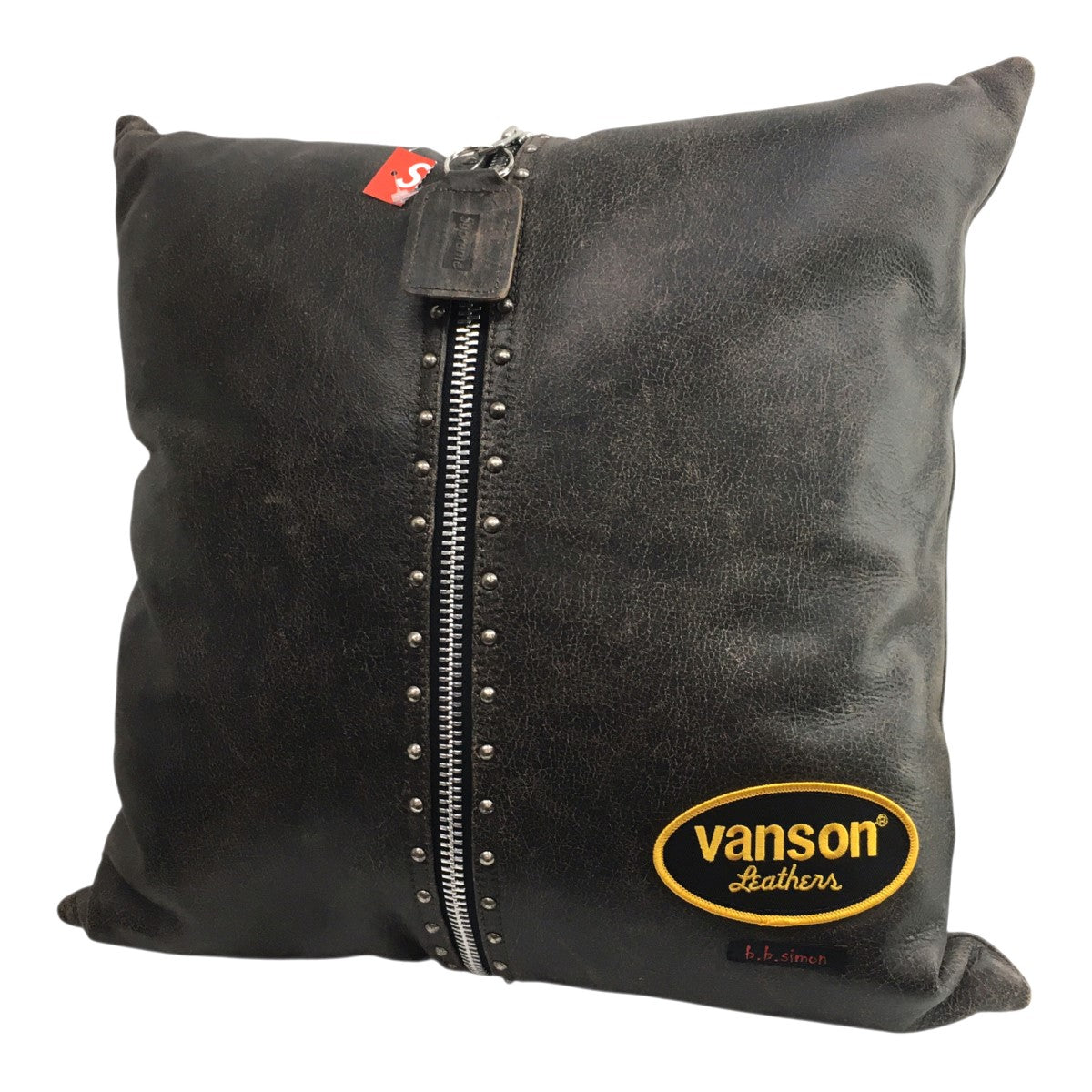 25AW B．B． Simon Vanson Leathers Pillow加工 トリプルコラボ ロゴ スタッズ レザー ピロー クッション