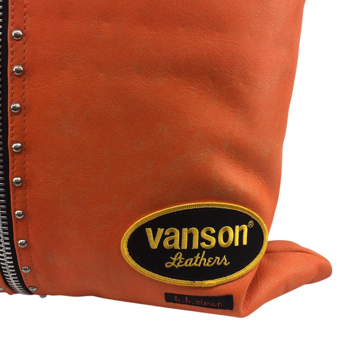 25AW B．B． Simon Vanson Leathers Pillow加工 トリプルコラボ ロゴ スタッズ レザー ピロー クッション