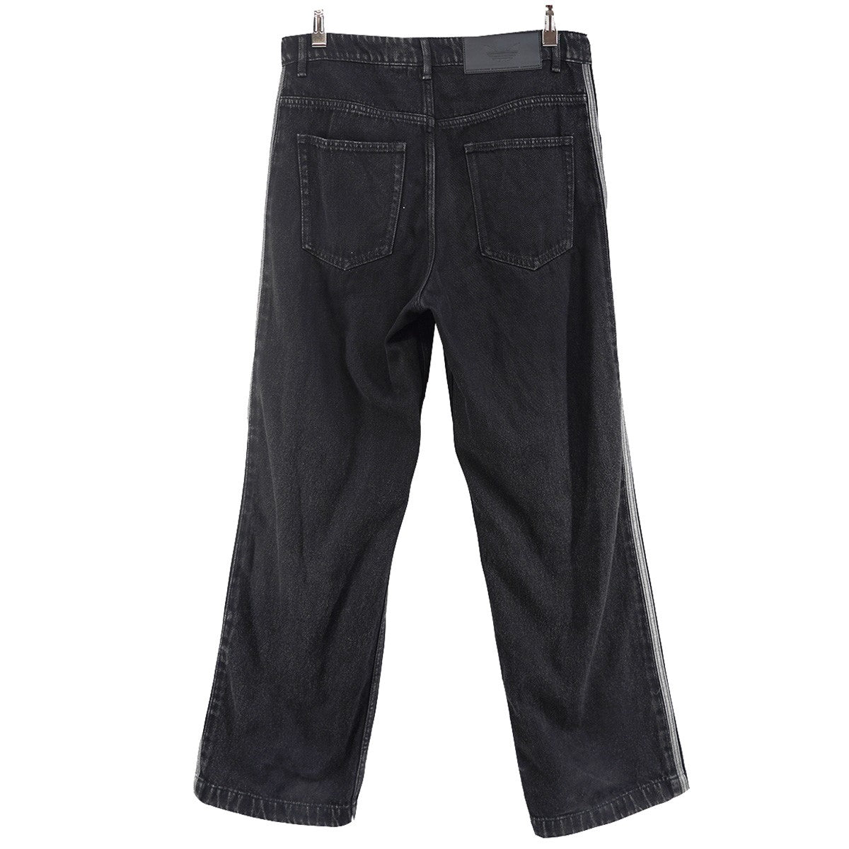 24AW DENIM FIREBIRD PANTS アディカラー ファイヤーバード フェード加工トレフォイル 刻印ボタン ロゴ 刺繍 レザーパッチ スリーストライプス ストレート デニム