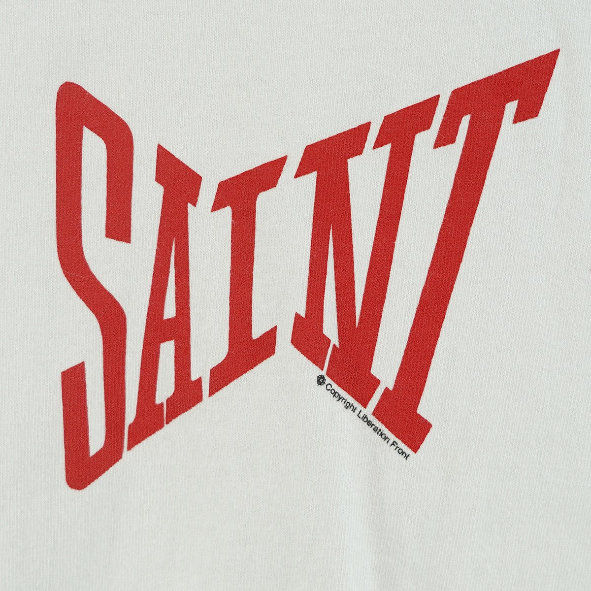 24SS RIBON SAINT SS TEE ヴィンテージ Vintage フェード加工リボンロゴ シングルステッチ プリント オーバーサイズ シルエット 半袖 Tシャツ