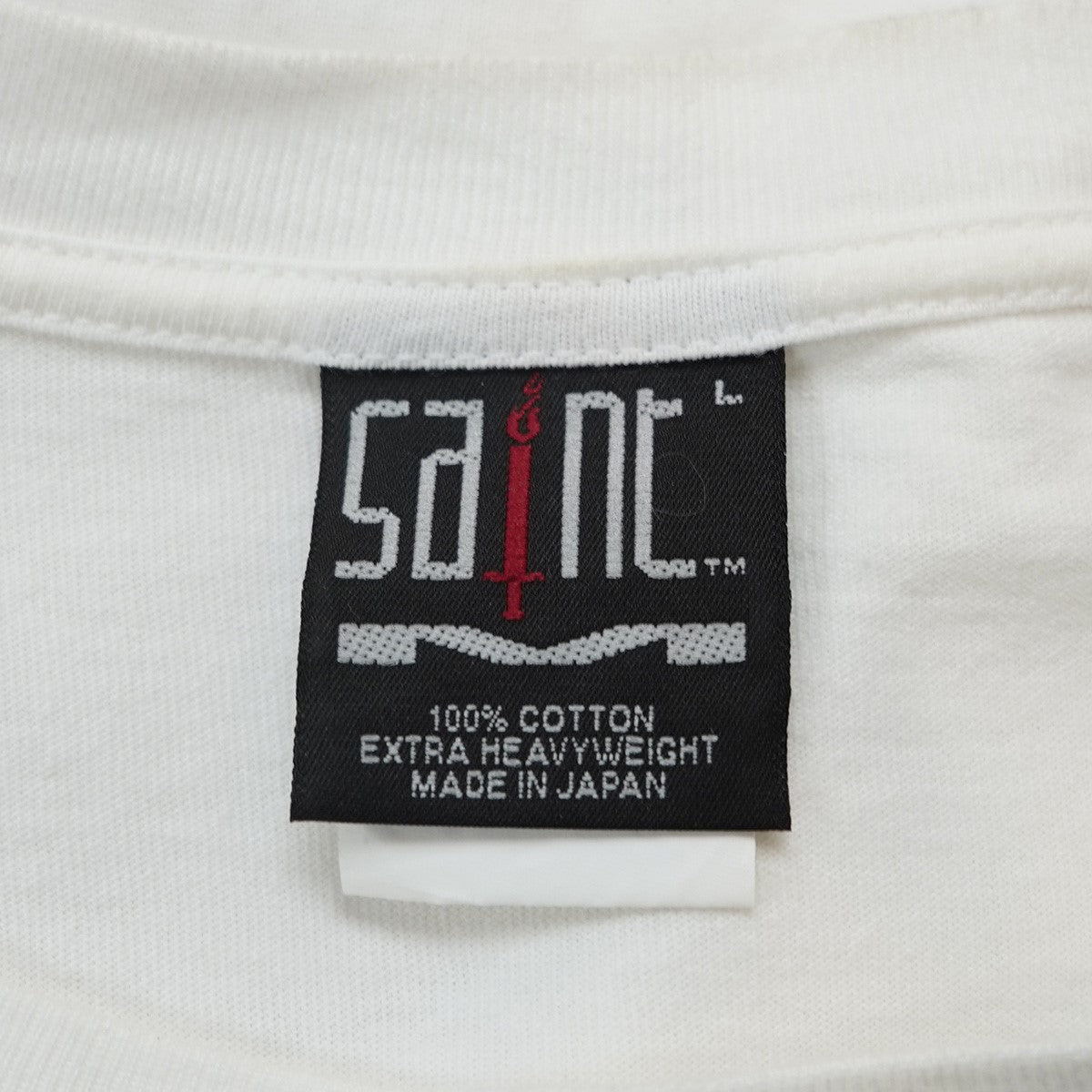 24SS RIBON SAINT SS TEE ヴィンテージ Vintage フェード加工リボンロゴ シングルステッチ プリント オーバーサイズ シルエット 半袖 Tシャツ