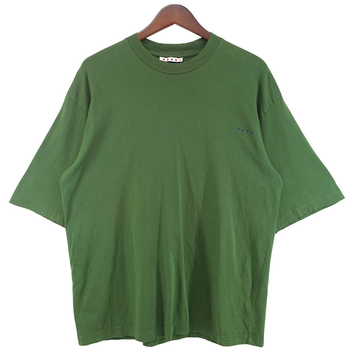 22SS オーガニックコットン クルーネック ロゴ刺繍ドロップ ショルダー 半袖 Tシャツ