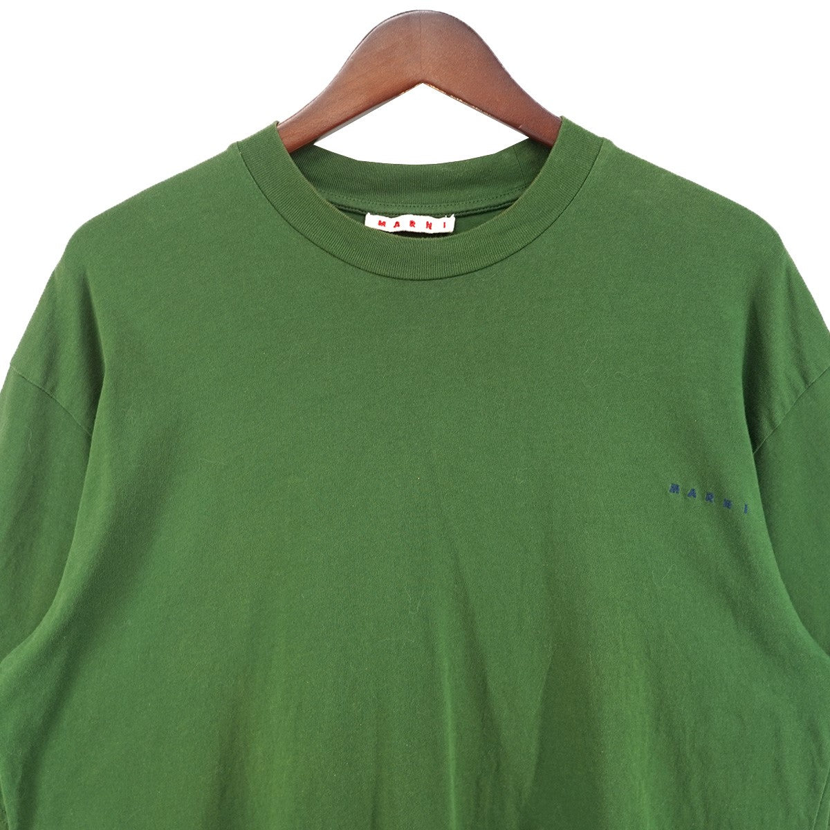 22SS オーガニックコットン クルーネック ロゴ刺繍ドロップ ショルダー 半袖 Tシャツ