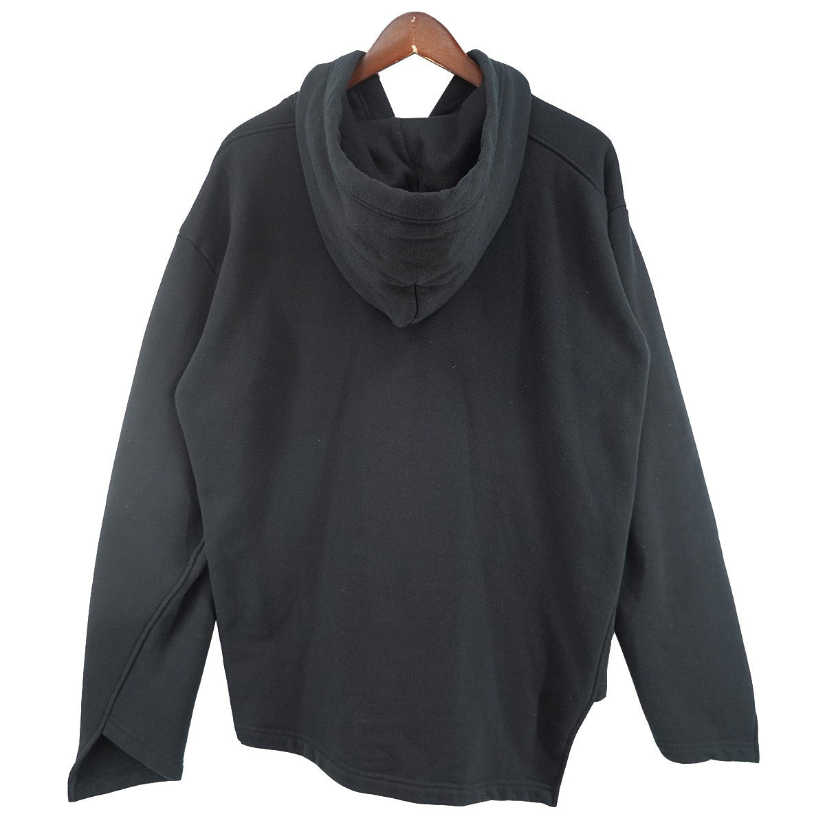 26SS CDG BIAS DESIGNED SWEATSHIRT WITH ZIPロゴ アシンメトリー ジップアップ バイアス フーディー 捻じれ パーカー