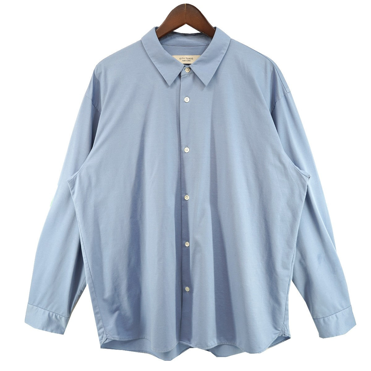 25SS KANEMASA KNITスーピマコットン シルケット加工 ドレープ ビッグシルエット レギュラー カラー 開襟 シャツ
