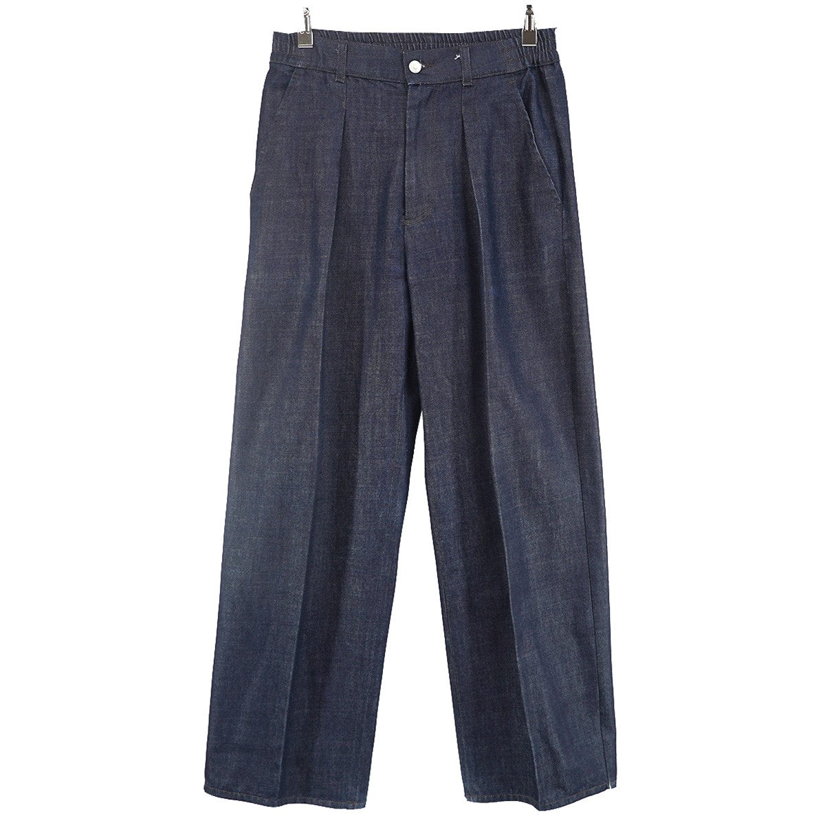 24AW KAIHARA DENIM ブランド初期モデル ソフトデニム生地ワンタック バックウエスト ゴムギャザー ワイド バレル デニム イージー パンツ