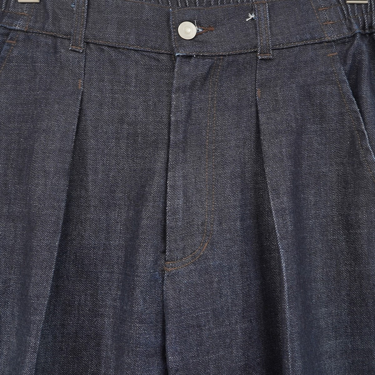 24AW KAIHARA DENIM ブランド初期モデル ソフトデニム生地ワンタック バックウエスト ゴムギャザー ワイド バレル デニム イージー パンツ