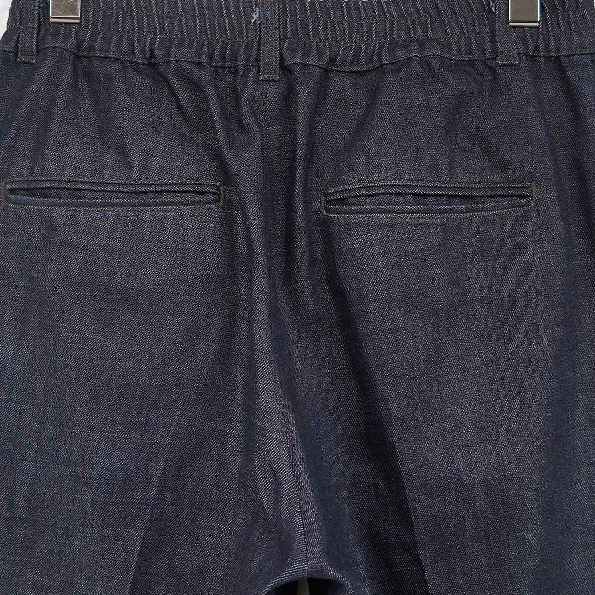 24AW KAIHARA DENIM ブランド初期モデル ソフトデニム生地ワンタック バックウエスト ゴムギャザー ワイド バレル デニム イージー パンツ
