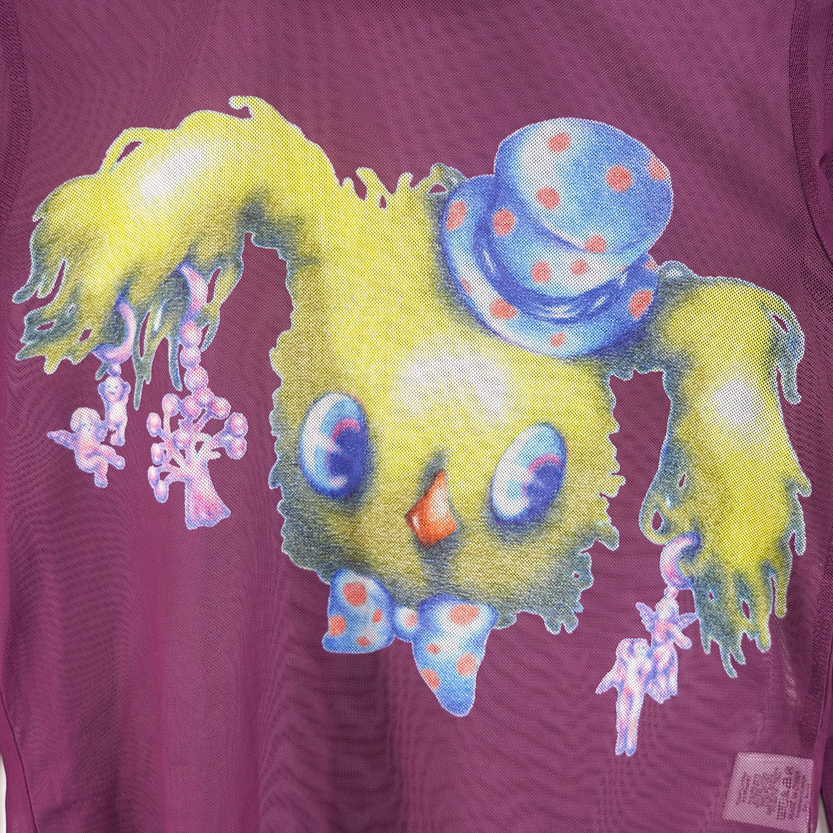 23AW Gasper Doll Mesh Top シアーメッシュ素材 メロウ加工 エマ・ガスパー Ema Gasparクリーチャー グラフィック スキントップ 長袖 ロングスリーブ ロンT