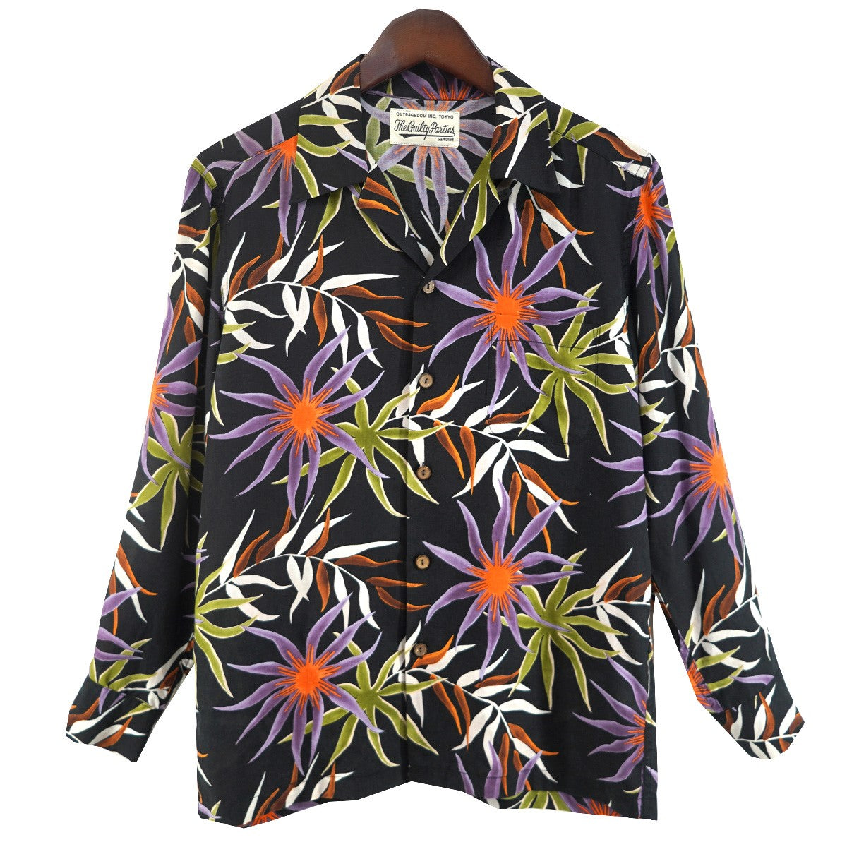 16SS PRINTED FLOWER L／S HAWAIIAN SHIRTフラワー ロングスリーブ ハワイアン アロハ オープンカラー 開襟 長袖 シャツ