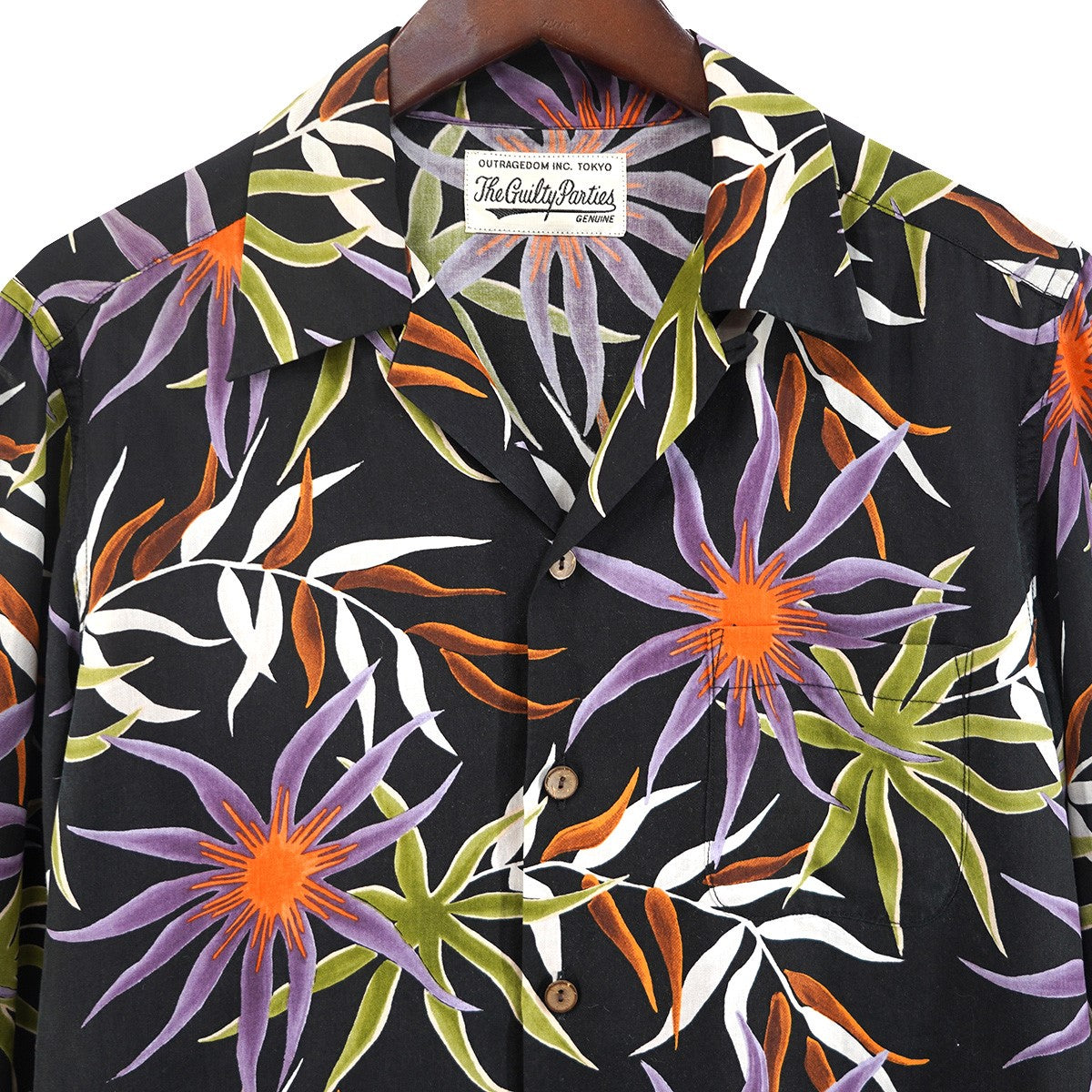 16SS PRINTED FLOWER L／S HAWAIIAN SHIRTフラワー ロングスリーブ ハワイアン アロハ オープンカラー 開襟 長袖 シャツ