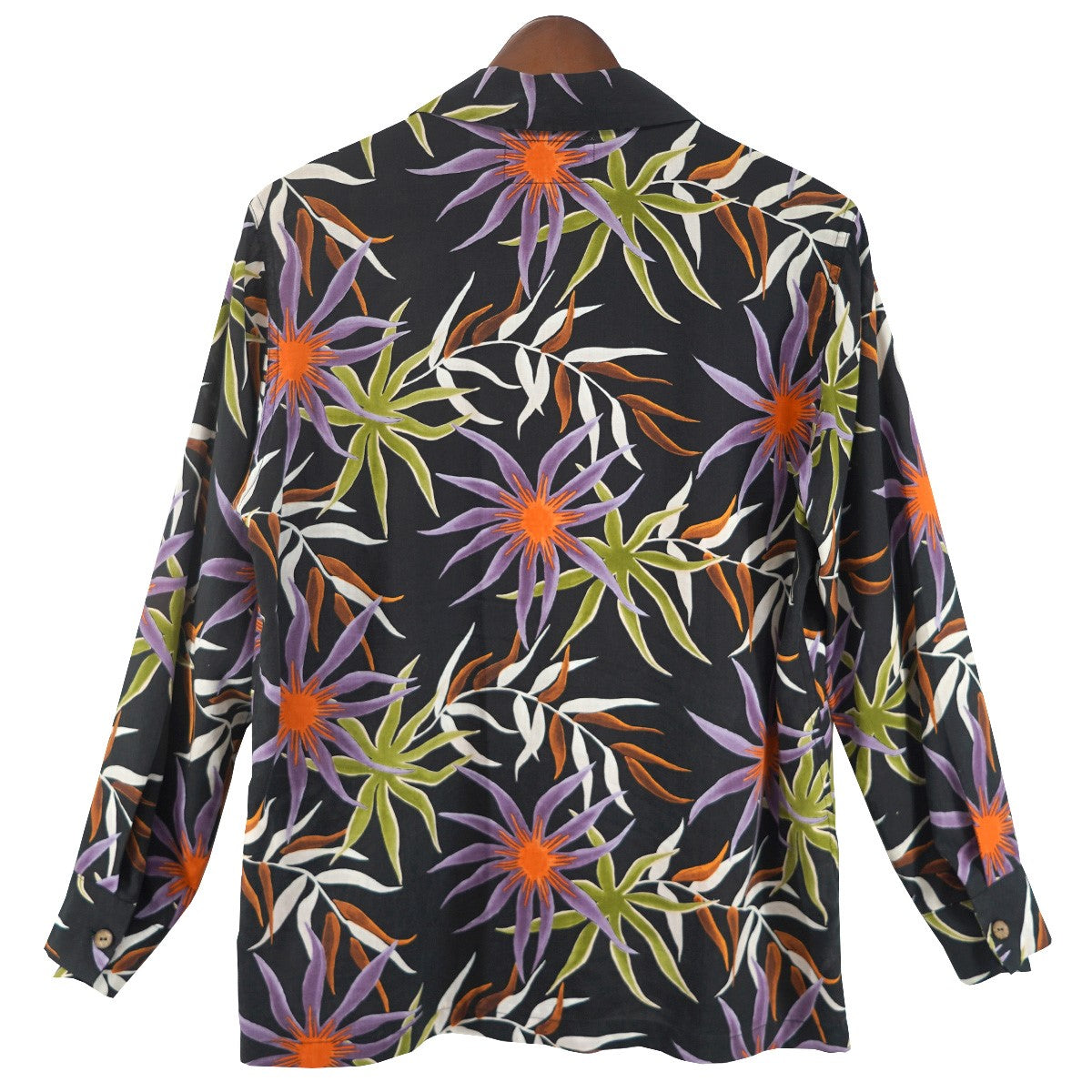 16SS PRINTED FLOWER L／S HAWAIIAN SHIRTフラワー ロングスリーブ ハワイアン アロハ オープンカラー 開襟 長袖 シャツ