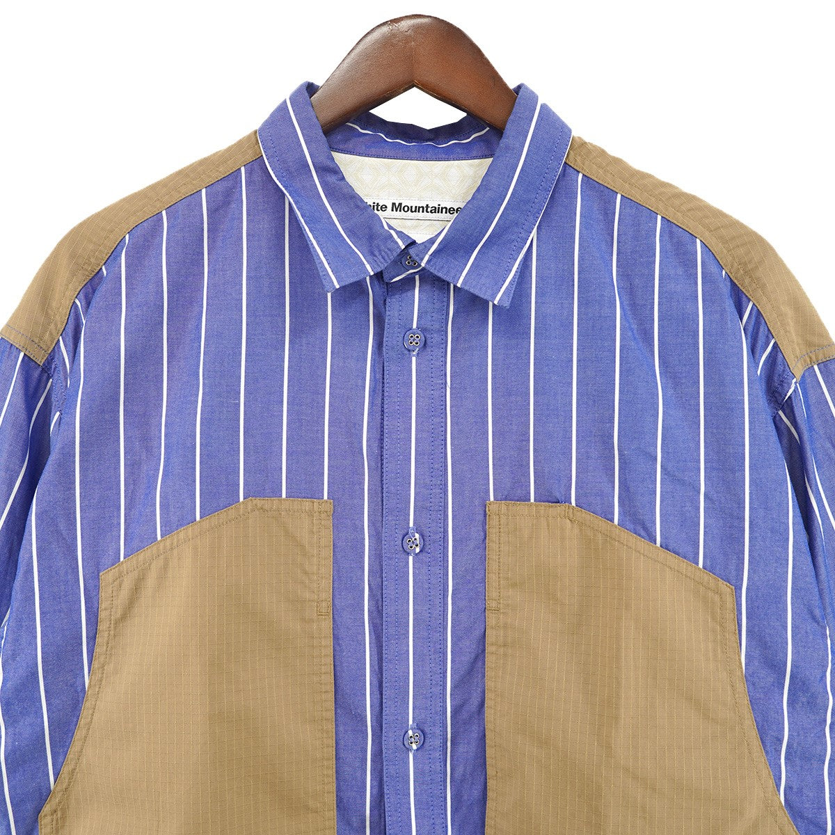 25SS Mid Gusset Sleeve Stripe Work Shirtミッド ガゼット スリーブ ストライプ 切替 ワークシャツ