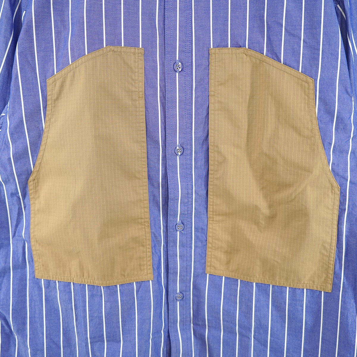 25SS Mid Gusset Sleeve Stripe Work Shirtミッド ガゼット スリーブ ストライプ 切替 ワークシャツ