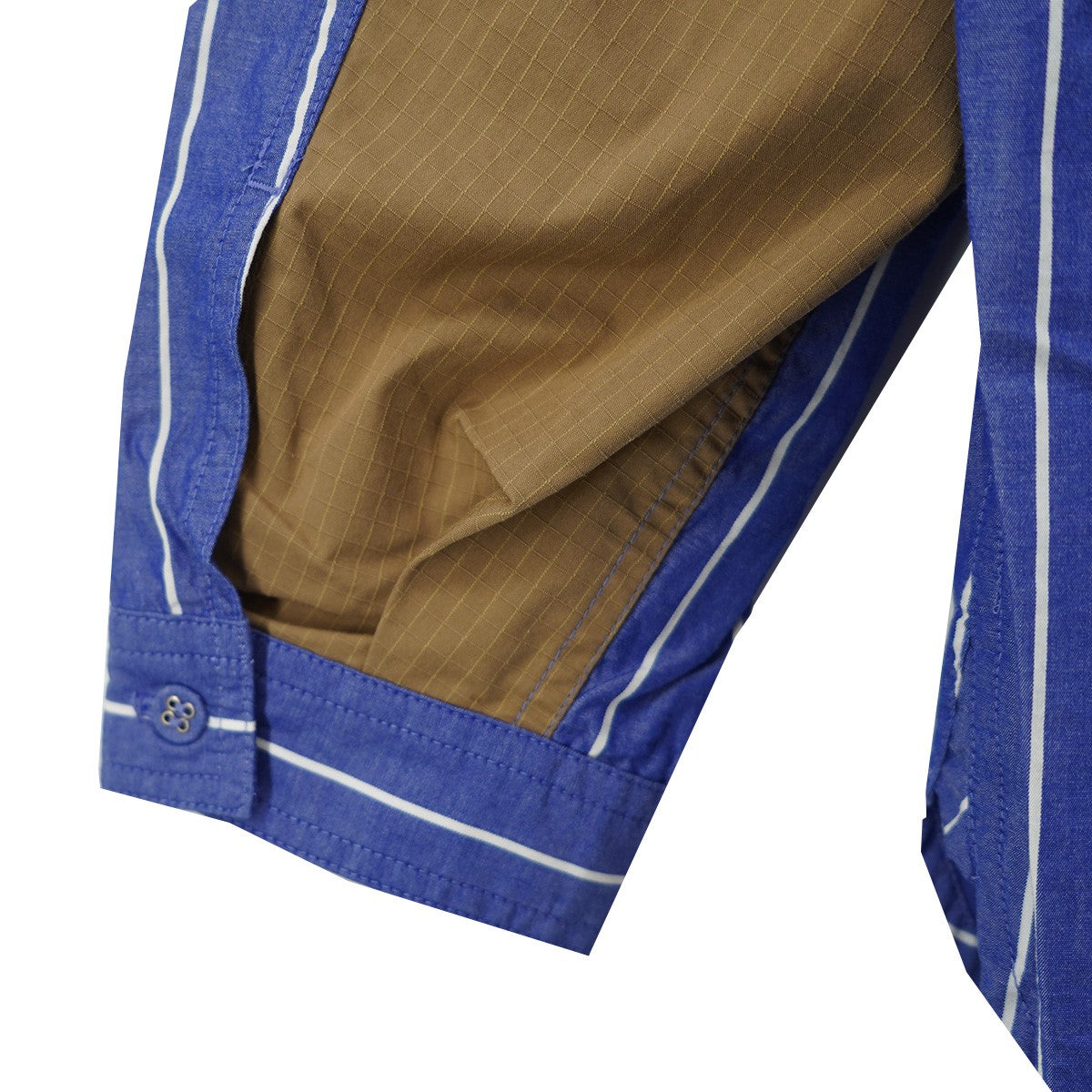 25SS Mid Gusset Sleeve Stripe Work Shirtミッド ガゼット スリーブ ストライプ 切替 ワークシャツ