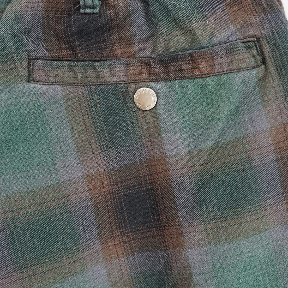 25SS Shadow Plaid Cargo Short 酵素ウォッシュ加工 シャドープレイドオンブレチェック 柄 オールドイングリッシュ ロゴ 刺繍 ショーツ カーゴ イージー ハーフパンツ
