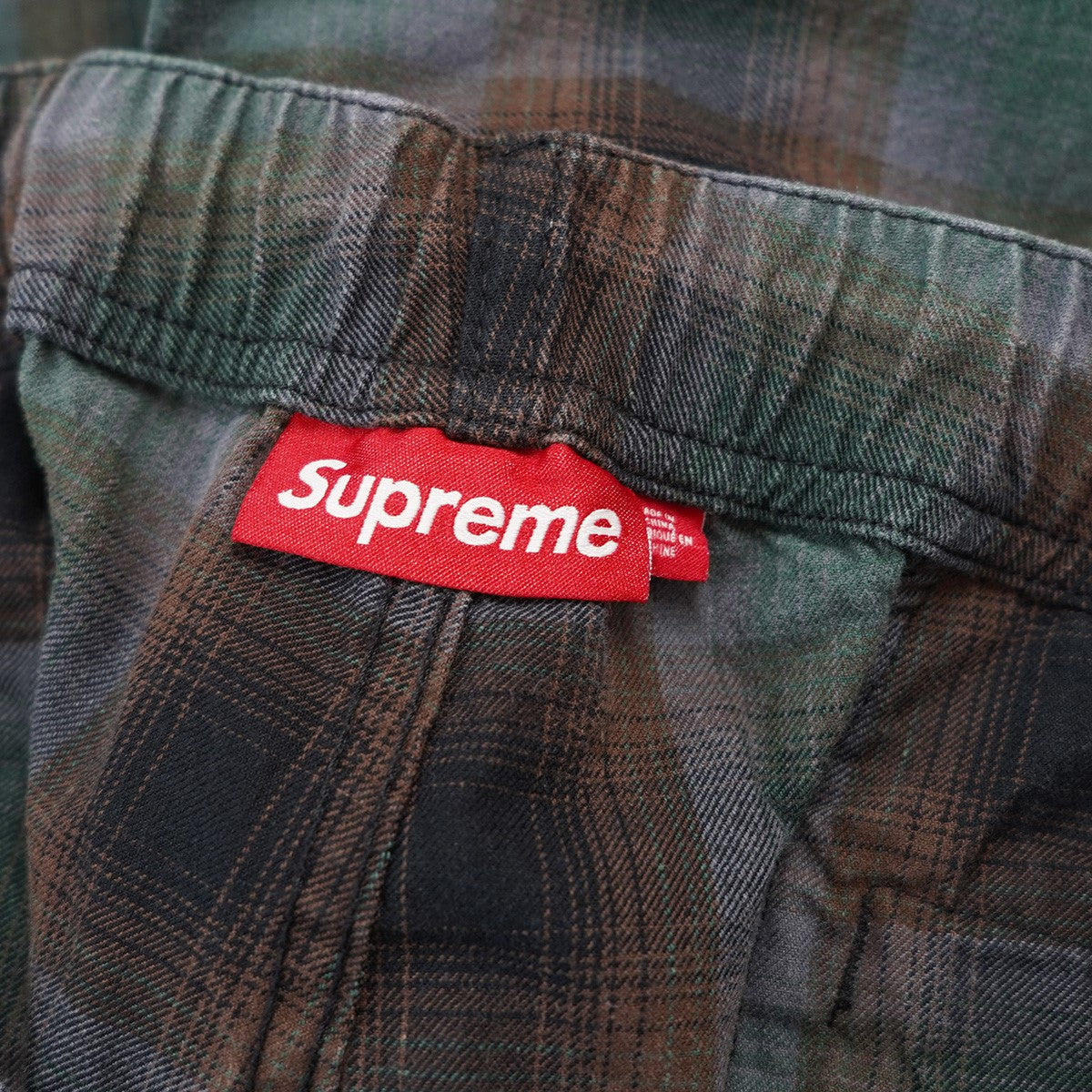 25SS Shadow Plaid Cargo Short 酵素ウォッシュ加工 シャドープレイドオンブレチェック 柄 オールドイングリッシュ ロゴ 刺繍 ショーツ カーゴ イージー ハーフパンツ