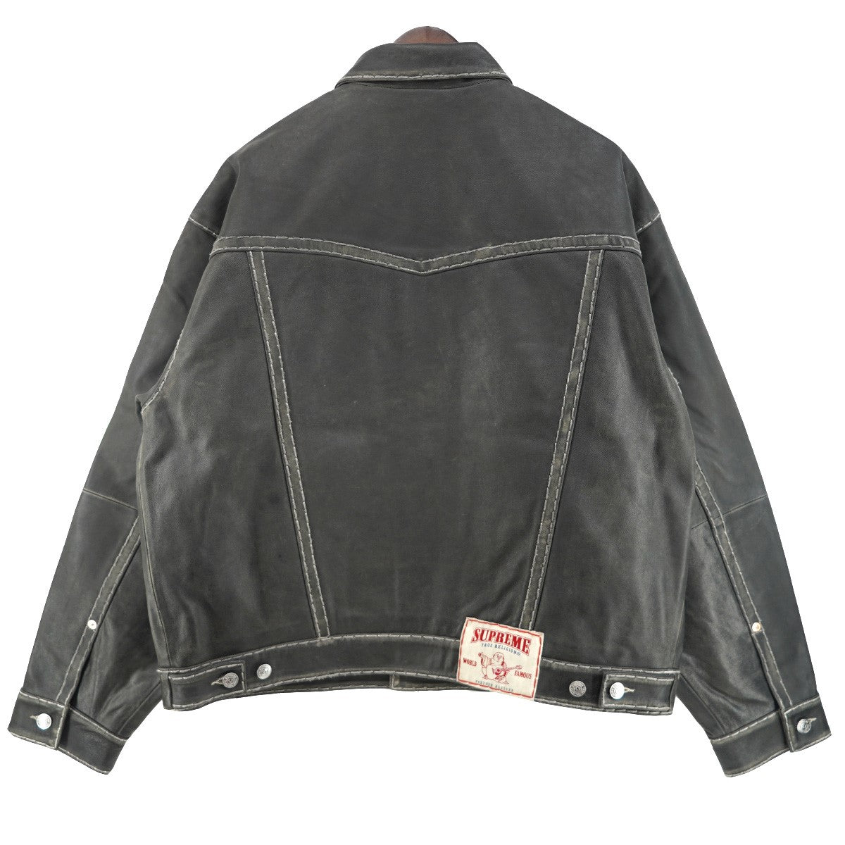25AW True Religion Leather Trucker Jacketコラボ 加工 レザー トラッカー ジャケット