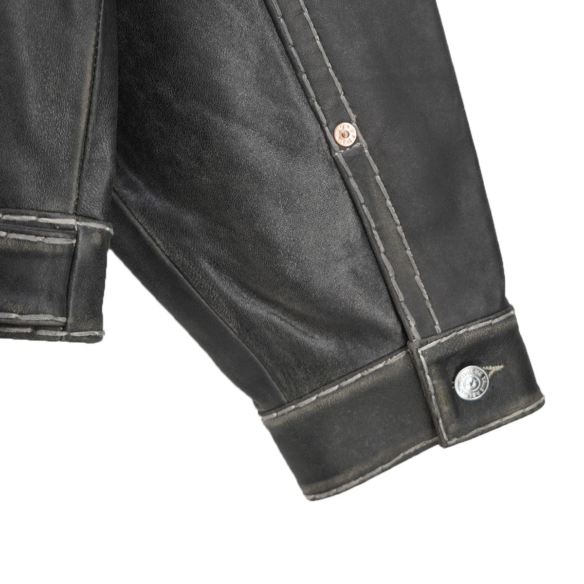 25AW True Religion Leather Trucker Jacketコラボ 加工 レザー トラッカー ジャケット