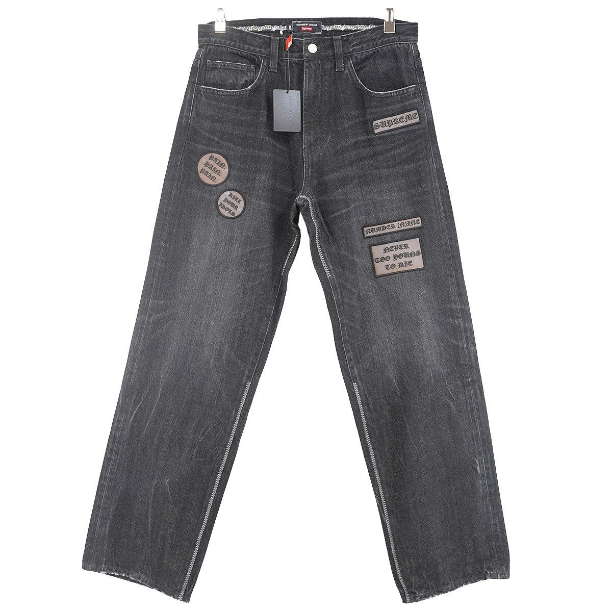 25AW Number (N)ine Patches Loose Fit Jean ヴィンテージ Vintageダメージウォッシュ加工 ロゴ ワッペン ルーズフィット セルビッジ デニム