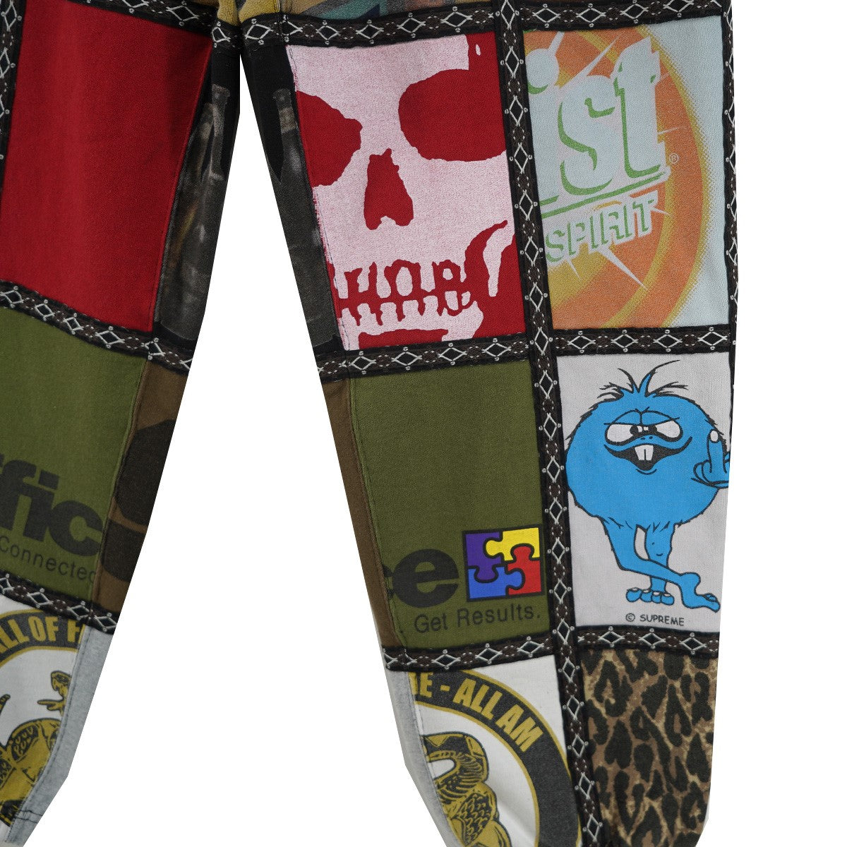 25AW Number (N)ine Patchwork Sweatpant アーカイブグラフィック クレイジーパターン パッチワーク 飾りステッチ ロゴ スウェット イージー パンツ