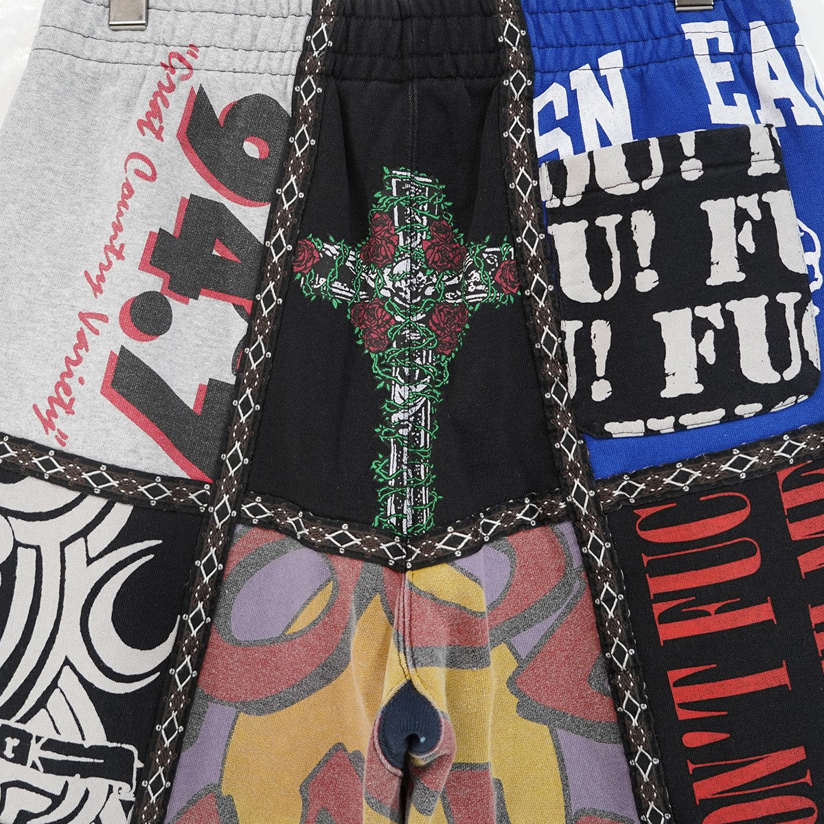 25AW Number (N)ine Patchwork Sweatpant アーカイブグラフィック クレイジーパターン パッチワーク 飾りステッチ ロゴ スウェット イージー パンツ