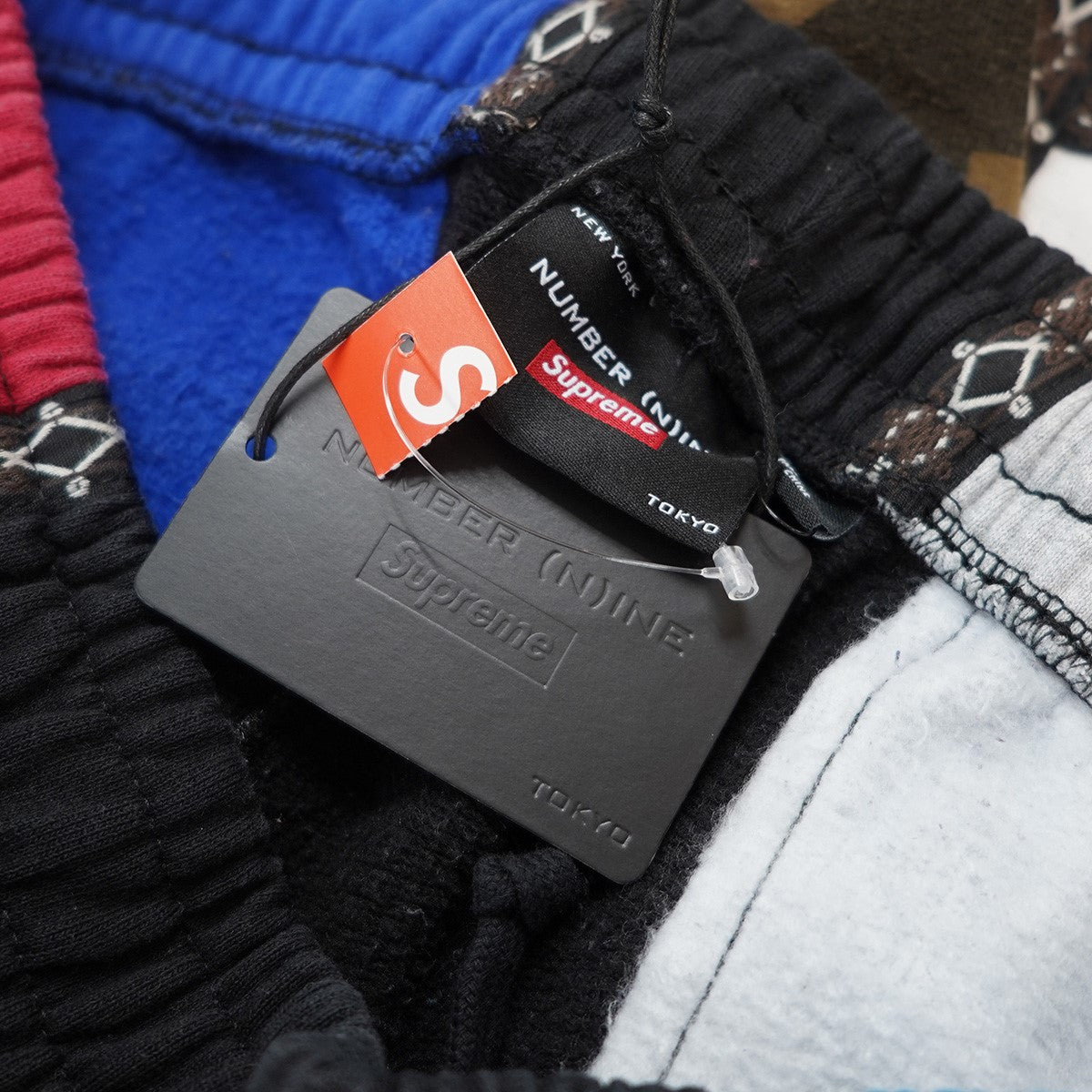 25AW Number (N)ine Patchwork Sweatpant アーカイブグラフィック クレイジーパターン パッチワーク 飾りステッチ ロゴ スウェット イージー パンツ