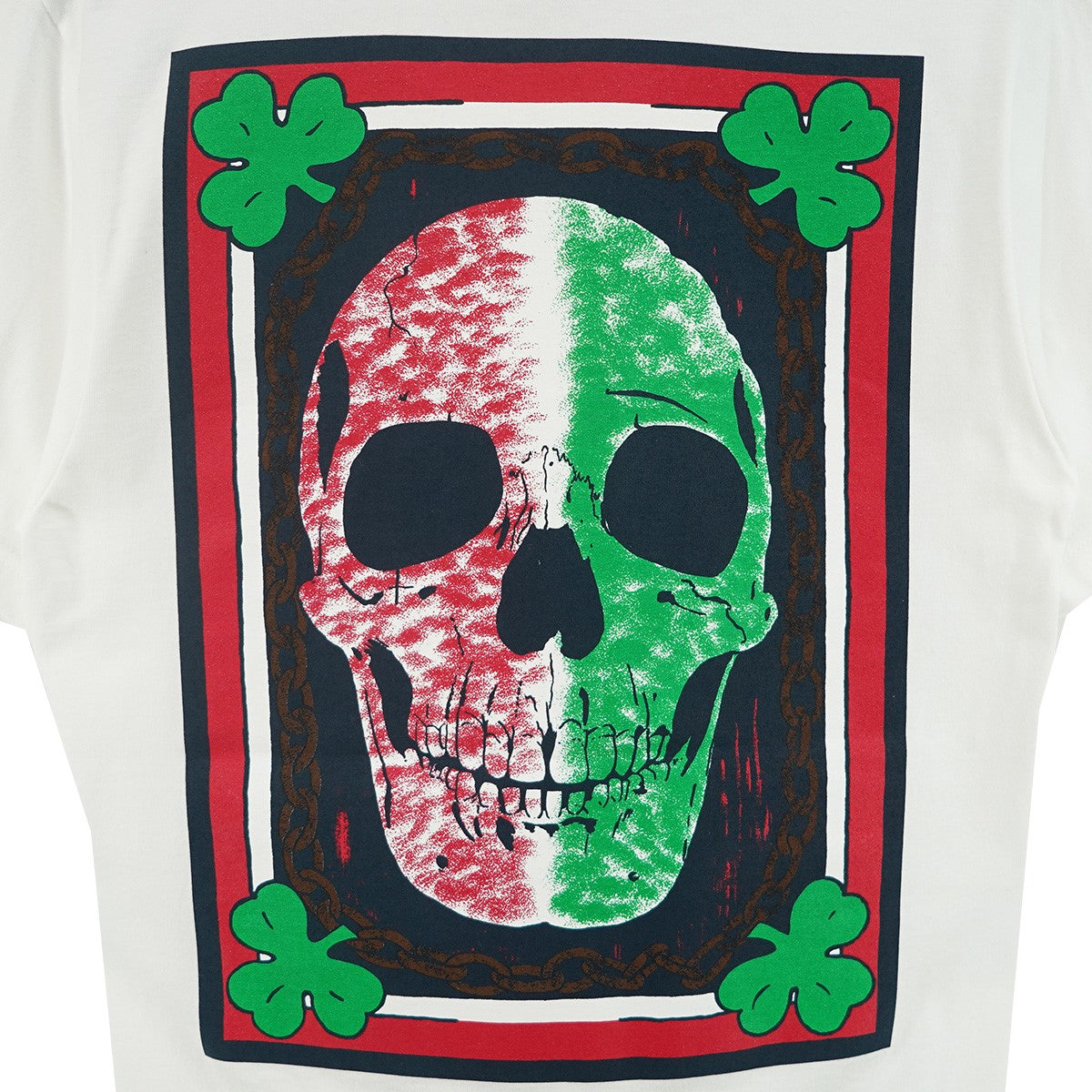 26SS Mike Kelley Banner Tee マイク・ケリー Emerald Eyeholeスカル 髑髏 クローバー バックプリント  ロゴ 半袖 Tシャツ