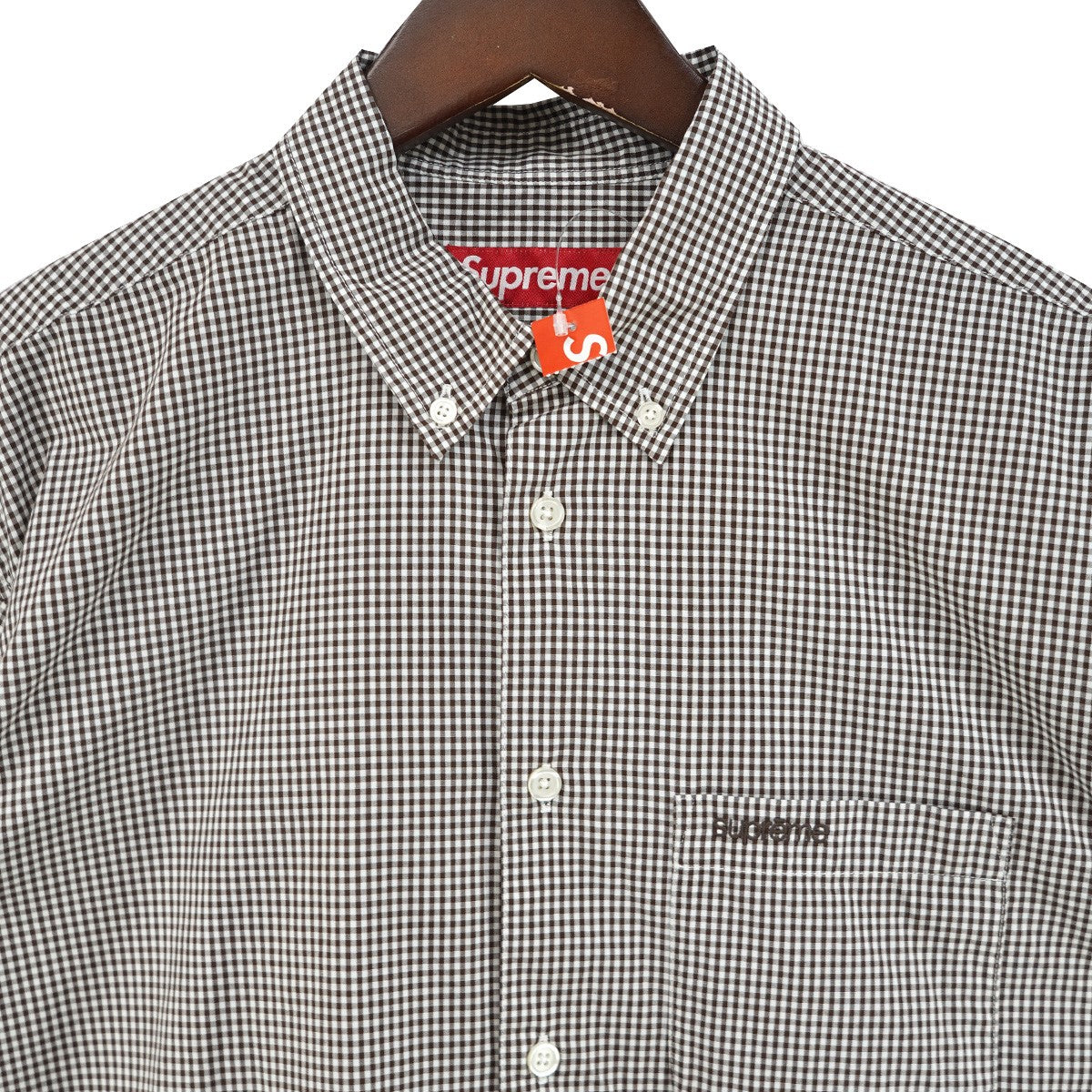 26SS Gingham S／S Shirtギンガムチェック 胸ポケット クラシック ロゴ 刺繍 ショートスリーブ 半袖 シャツ