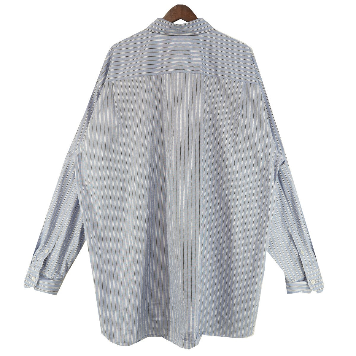 24AW オーガニックコットン オックスフォード4ステッチ オーバーサイズ ストライプシャツ