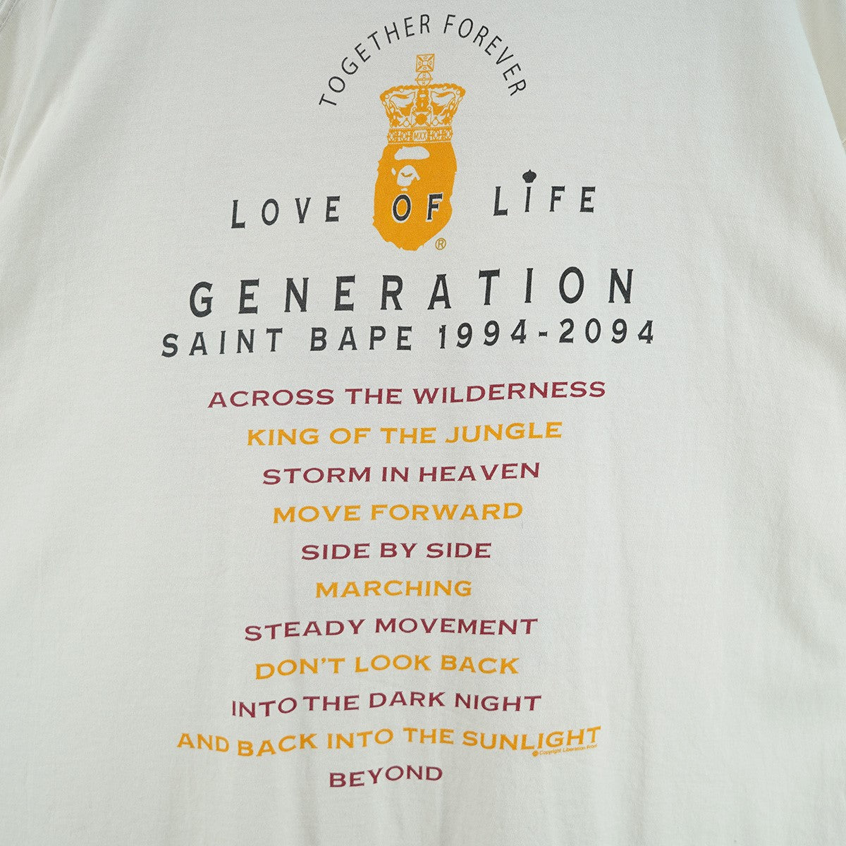 25AW A BATHING APER SS TEE GENERATION マイケルジャクソン Michael Jacksonアルバム Dangerous サンプリング コラボ Ｔシャツ