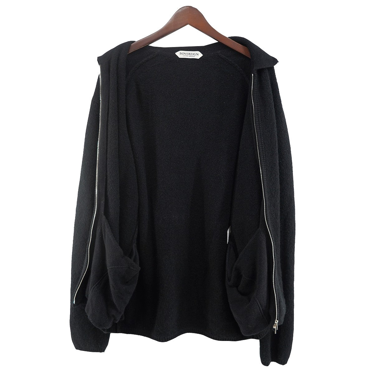 22AW Cardigan ヤク ブークレ ジップ ニット カーディガン
