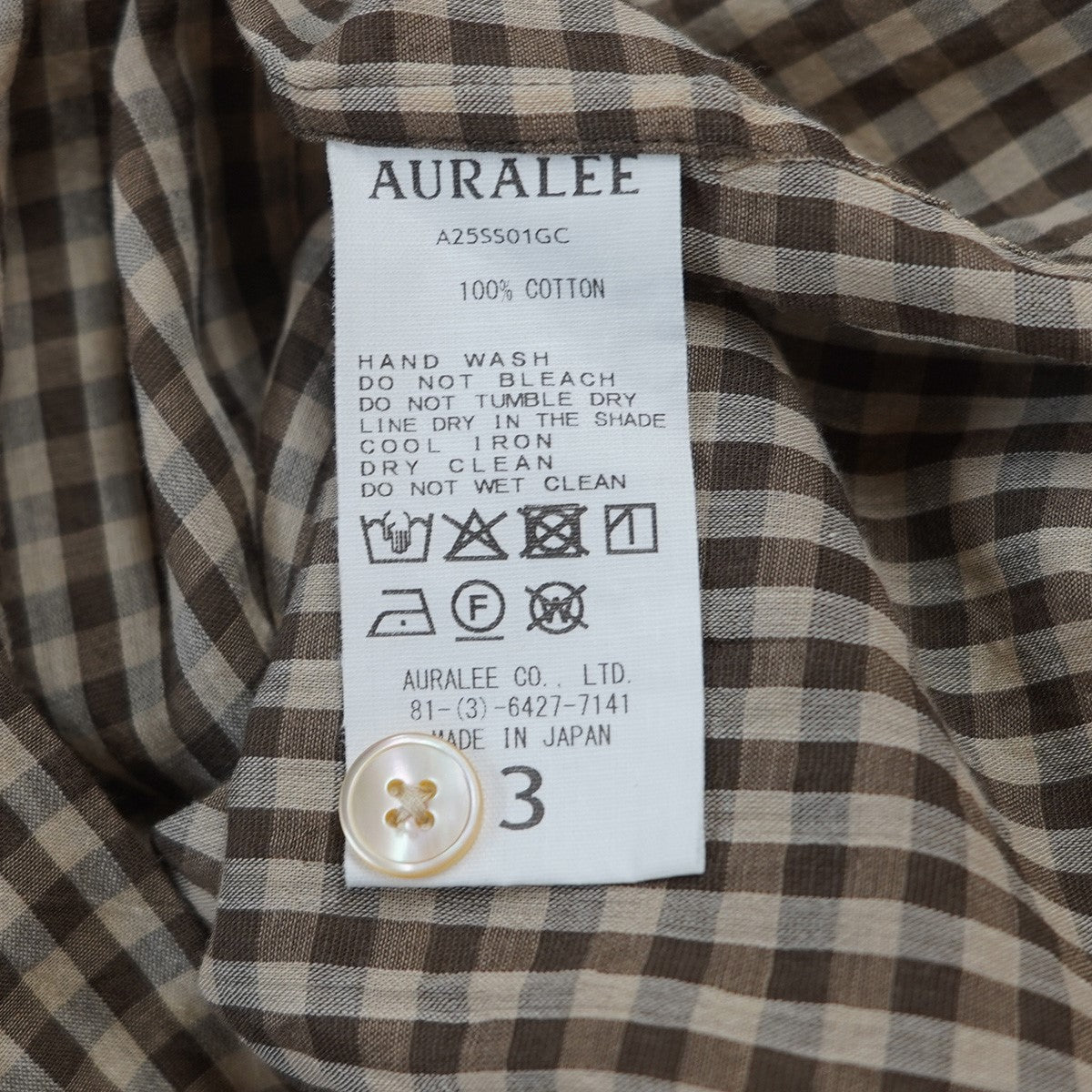 25SS AIRY LIGHT COTTON CHECK BIG SHIRTエアリー ライト コットンチェック ビッグ シャツ