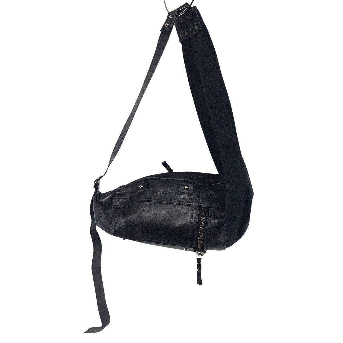 Panelled Asymmetric Leather Shoulder Bagレザー ネオプレン パネル 切替 ショルダー バッグ 鞄