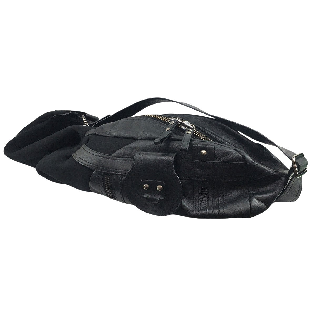 Panelled Asymmetric Leather Shoulder Bagレザー ネオプレン パネル 切替 ショルダー バッグ 鞄