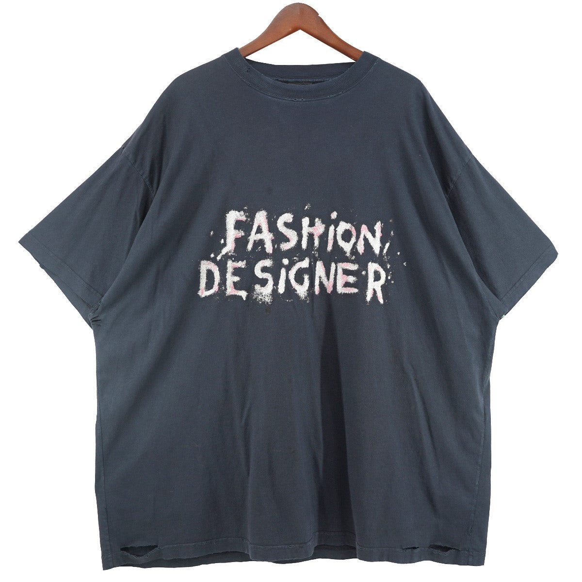 25SS Fashion Designer T-Shirt ヴィンテージ Vintage エイジング ディストレスト加工スプレー風 ラメ グラフィック オーバーサイズ 半袖 Tシャツ