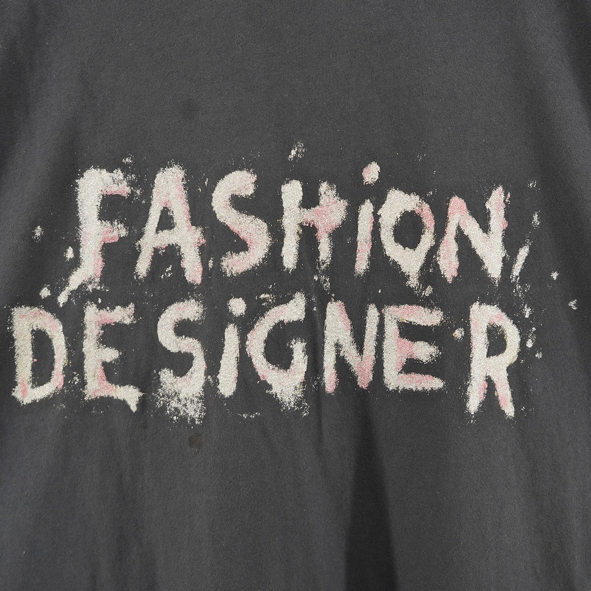 25SS Fashion Designer T-Shirt ヴィンテージ Vintage エイジング ディストレスト加工スプレー風 ラメ グラフィック オーバーサイズ 半袖 Tシャツ