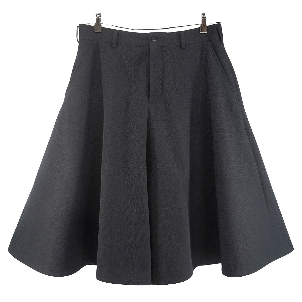 25AW Extra loose leg bermuda shorts 高密度ウールギャバジン袴 ハカマ ワイド シルエット ハーフ パンツ バミューダ ショーツ