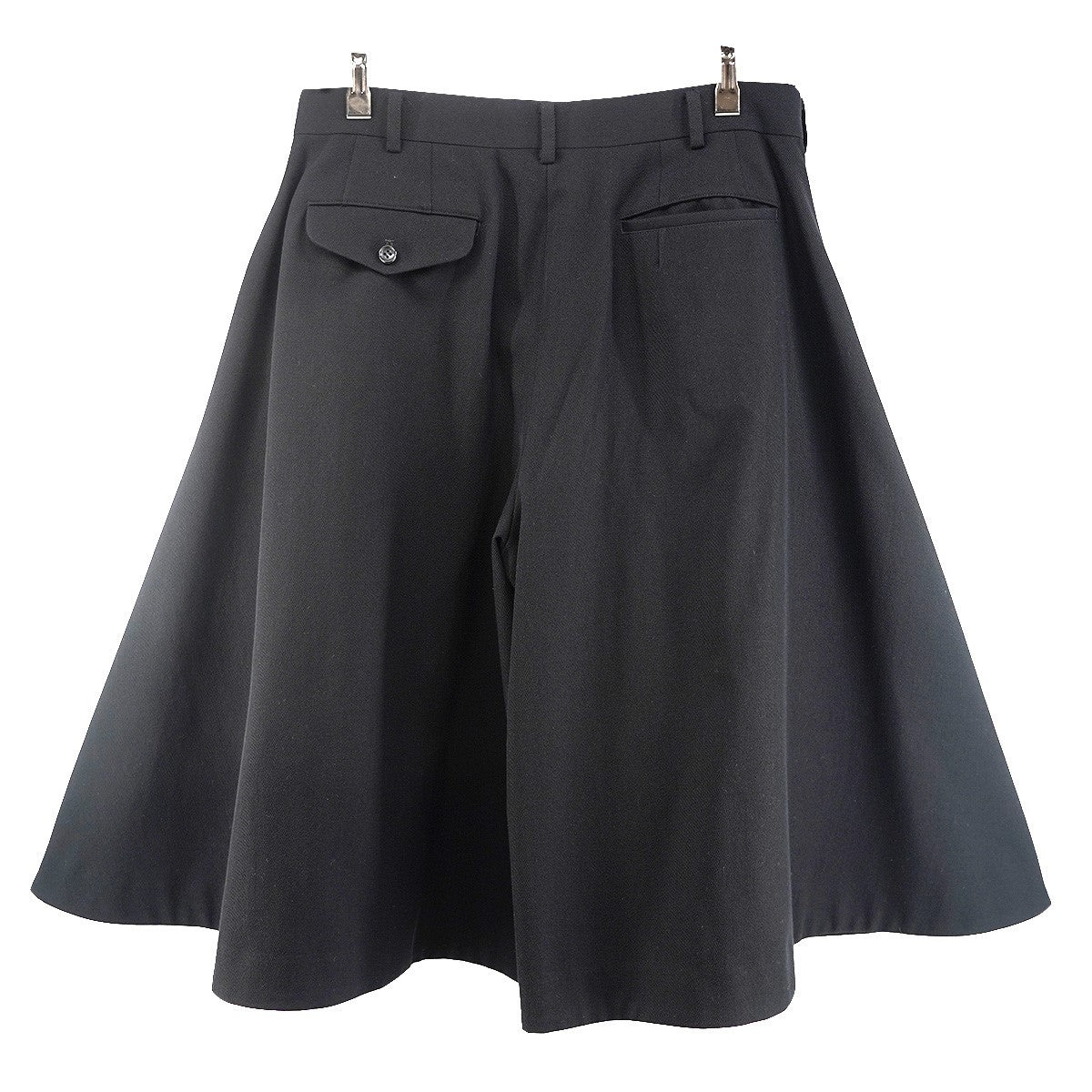 25AW Extra loose leg bermuda shorts 高密度ウールギャバジン袴 ハカマ ワイド シルエット ハーフ パンツ バミューダ ショーツ